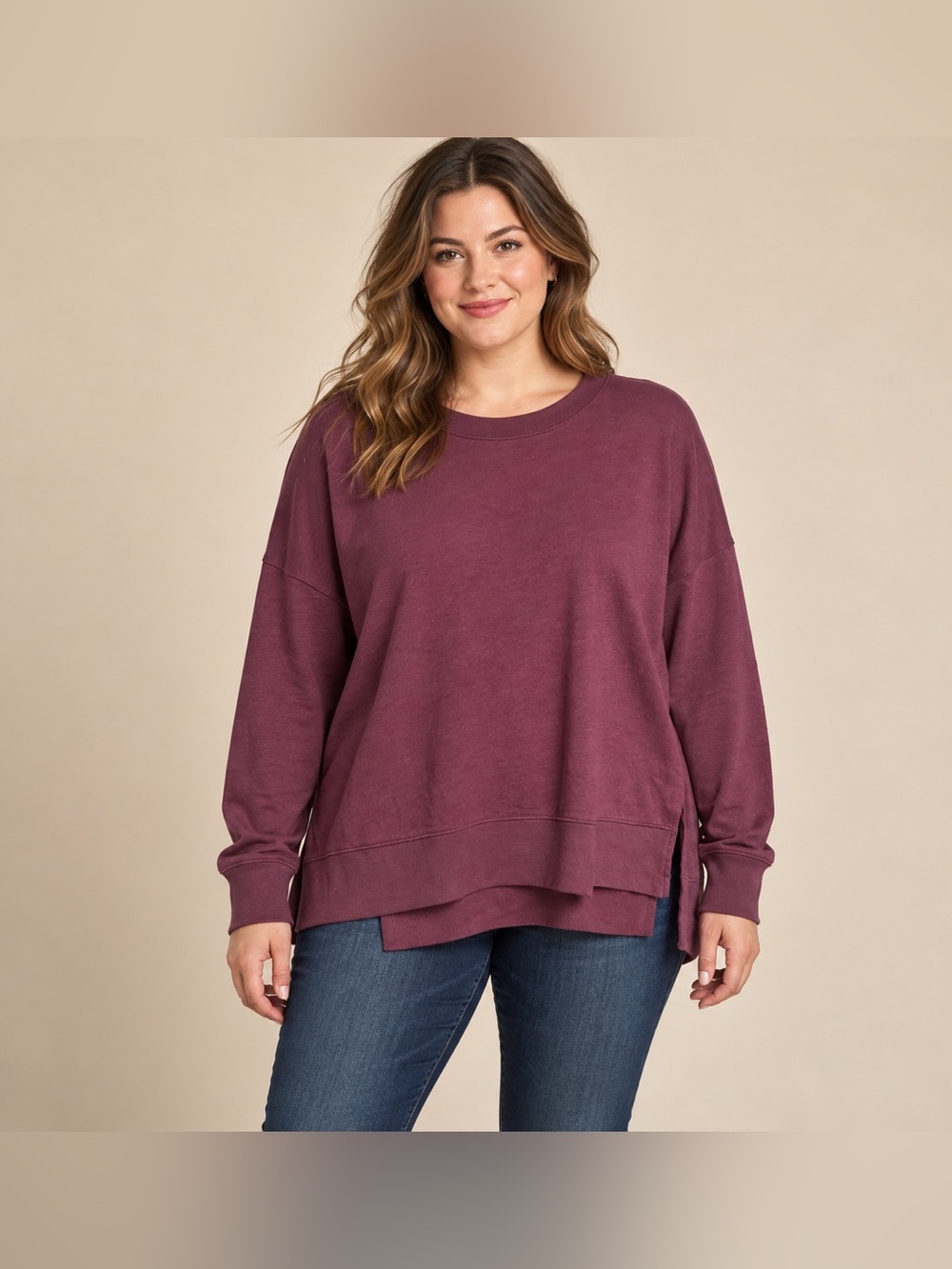 Time and Tru Women’s Burgundy Crewneck Sweatshirt XL (16–18)